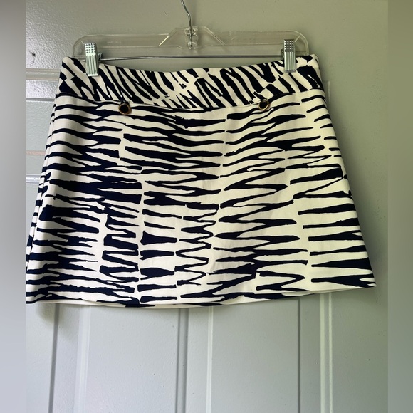 Trina Turk zebra Stripes Cotton Skirt Size 6 - Picture 9 of 9